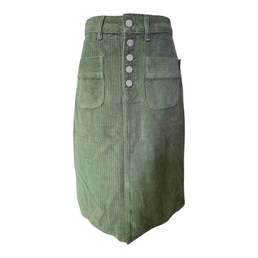 Pilcro Anthropologie Corduroy Midi Skirt Sage Green Cottagecore Academia 2P NWT